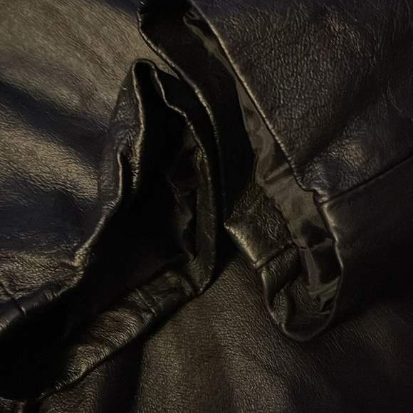 USA leather jacket, men’s L,  real leather, black and tan - Picture 4 of 11